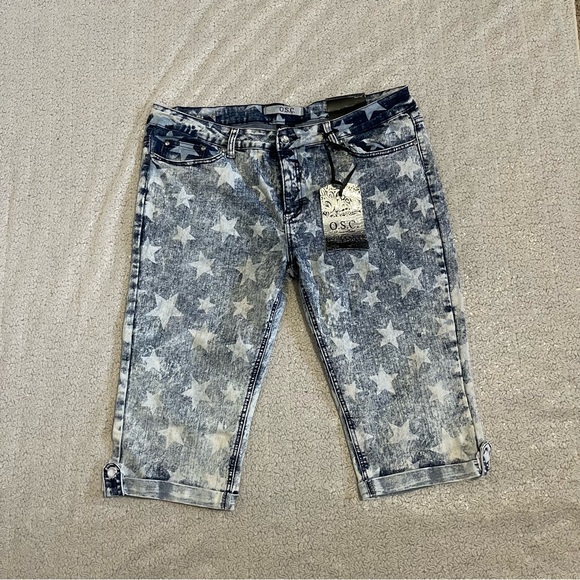 Denim Star Print Capris 18 - Picture 1 of 7